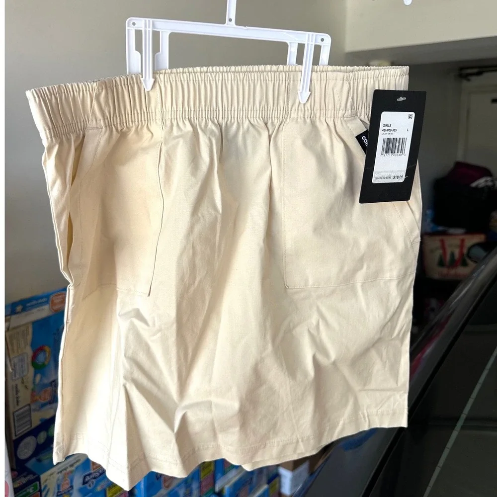 Converse Girls Light Dune Elastic Waist Skirt Tan Beige Size L 12-13Y